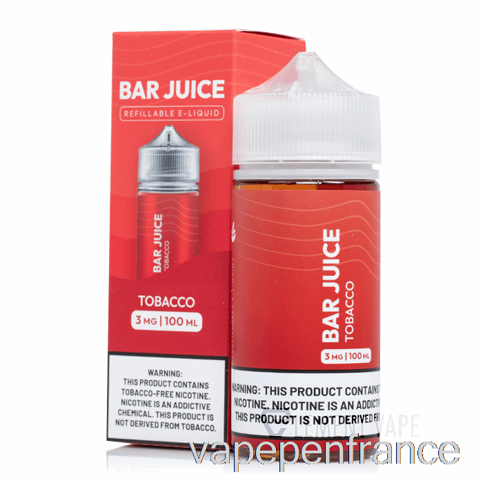 Tabac - Jus De Barre - Stylo Vape 100ml 3mg